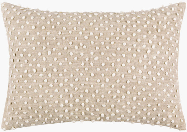 Surya Valin Cottage Style 13"L X 20"W Durable Cotton-linen Blend Lumbar Pillow Cover For Cozy Living Spaces Oatmeal Cotton,Linen Vln002-1320