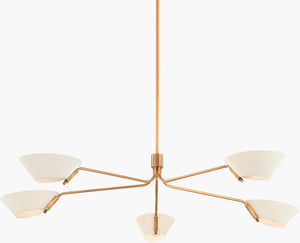 Surya Valenne Wide Span Glass Metal Chandelier Arts and Crafts Style for Dining Rooms VLNE-001