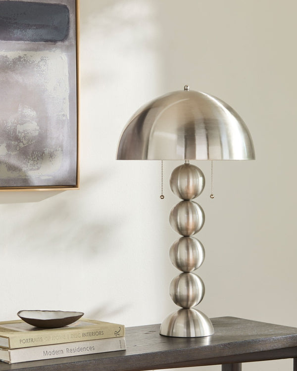 Surya Vellon Metal Base Felt Shade Table Lamp Mid-century Modern for Living Room or Desk VLON-001