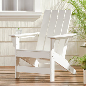 English Elm Encino Outdoor Adirondack Chair All Weather Resin Slatted Patio Seating 68172.00WHI