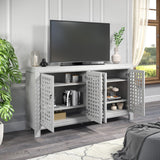 English Elm Steve Silver - Rio - 4 Door Accent Cabinet - Gray