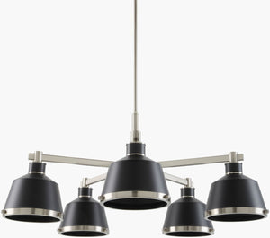 Surya Valente Wide Metal Chandelier Industrial Rustic Dining Room Loft Statement Fixture VLTE-029