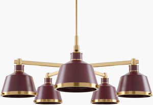 Surya Valente Industrial Rustic Metal Chandelier Wide Span Ceiling Light for Dining Rooms VLTE-031