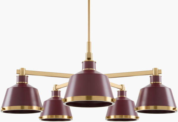 Surya Valente Industrial Rustic Metal Chandelier Wide Span Ceiling Light for Dining Rooms VLTE-031