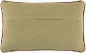 Surya Velour 13"L X 21"W Modern Lumbar Pillow - Luxurious Cotton Comfort With Elegant Design For Home Decor Olive Green Cotton,Cotton Vlu001-1321d