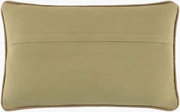 Surya Velour 13"L X 21"W Modern Lumbar Pillow - Luxurious Cotton Comfort With Elegant Design For Home Decor Olive Green Cotton,Cotton Vlu001-1321d
