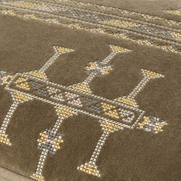 Surya Velour 13"L X 21"W Modern Lumbar Pillow - Luxurious Cotton Comfort With Elegant Design For Home Decor Olive Green Cotton,Cotton Vlu001-1321d