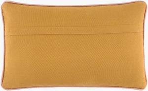 Surya Velour 13"L X 21"W Modern Lumbar Pillow - Luxurious Cotton Comfort With Elegant Design For Home Decor Mustard Cotton,Cotton Vlu003-1321d