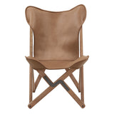 Homelegance By Top-Line Kosmo Genuine Top Grain Leather Tripolina Sling Chair Brown Leather