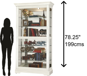 Hekman Furniture 680639 Tyler Iv Curio Cabinet - Elegant White Display Case With Adjustable Shelves & Led Lighting Aged Linen Tyler Iv Curio Cabinet 680639