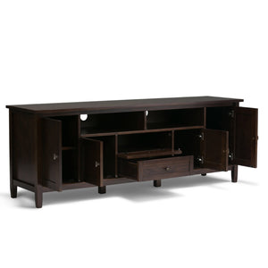 English Elm Warm 72" Tv Media Stand - Handcrafted Tobacco Brown With Ample Storage & Elegant Shaker Design B136P159716-GIGA