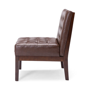English Elm Accent Chair Waffle Tufted Upholstery Rubberwood Legs Contemporary Living Room Seat 70753.00