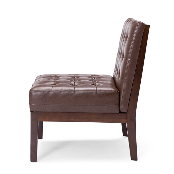 English Elm Accent Chair Waffle Tufted Upholstery Rubberwood Legs Contemporary Living Room Seat 70753.00