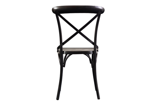 Porter Designs Porter Odeon Gray Metal Dining Chairs Set Of 2 - Elegant X Back Design For Chic Dining Spaces Gray Metal 07-196-02-5174