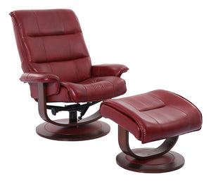 Parker House Parker Living Knight - Rouge Manual Reclining Swivel Chair and Ottoman Rouge Top Grain Leather with Match (X) MKNI#212S-ROU