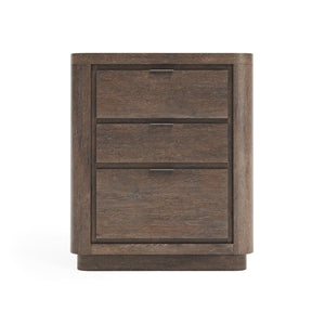 Bernhardt Bernhardt Outline Nightstand With Soft-Close Drawers, Wire-Brushed Oak, Usb Charging, Modern Casual Design 360228