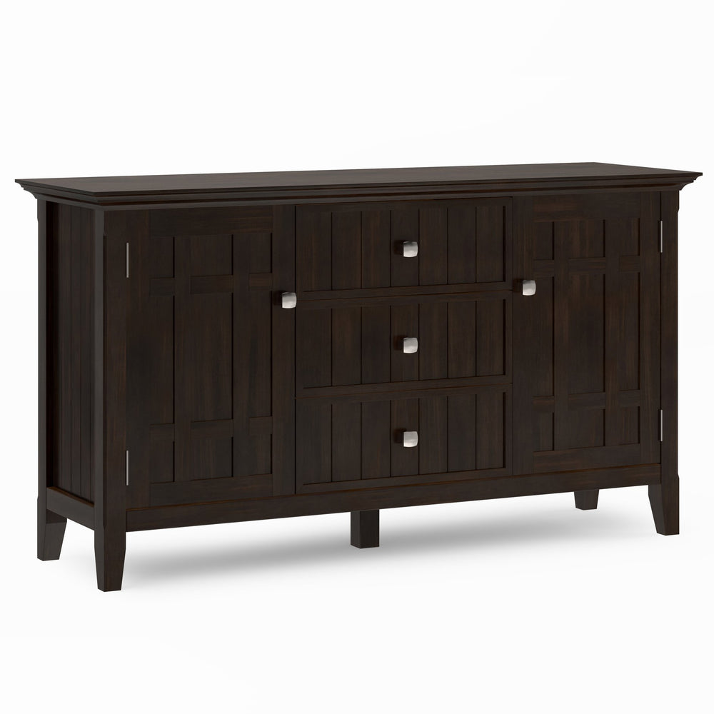 English Elm Bedford Sideboard Buffet - Handcrafted Dark Tobacco Brown Storage With Timeless Transitional Style B136P158488