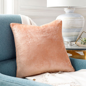 Surya Velvet Mood Viscose Accent Pillow Lustrous Handcrafted Texture for Modern Living Spaces VMD004-2020D