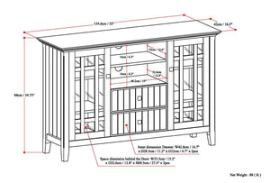 English Elm Bedford Tall TV Media Stand Dark Tobacco Brown – Handcrafted Solid Wood, 60" TV Capacity, Storage and Cord Management B136P158116