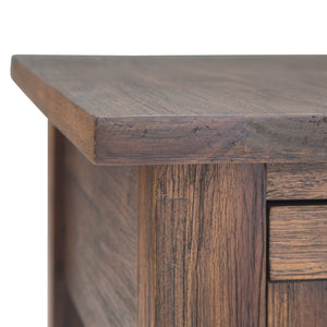 English Elm Monroe Narrow Side Table - Rustic Distressed Charcoal Finish With Storage Drawer And Shelf B136P158956