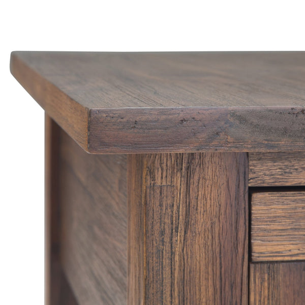English Elm Monroe Narrow Side Table - Rustic Distressed Charcoal Finish With Storage Drawer And Shelf B136P158956