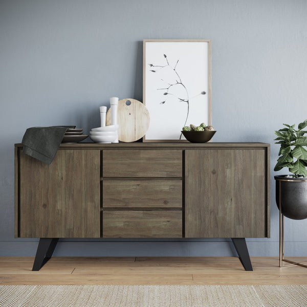 English Elm Lowry Sideboard Buffet – Handcrafted Distressed Grey Storage With Modern-Industrial Design & Durability B136P158869