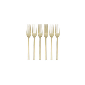 Lenox Oneida Allay Champagne Everyday Flatware Dinner Forks, Set of 6 Metallic, STAINLESS METAL 895330