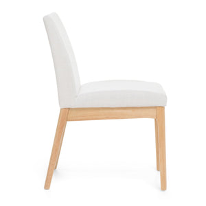 English Elm Dining Chair Set of Two Armless Upholstered Seats with Rubberwood Legs Modern Style 58924.00LBE