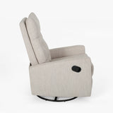 Christopher Knight Home® - Noble House - Woodglen Contemporary Glider Swivel Push Back Nursery Recliner - Beige and Black Finish