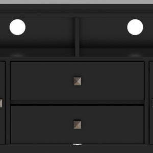 English Elm Cosmopolitan 72" Wide Black Media Stand - Sleek Solid Wood Tv Storage With Modern Design & Organization B136P158551