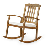 Christopher Knight Home® - Noble House - Petes Outdoor Acacia Wood Rocking Chair With Cushion