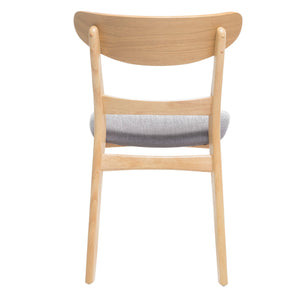 English Elm [video] Rubberwood Dining Chairs Set of 2 Upholstered Mid-century Seats for Modern Homes Dark Grey 58915.00OAK