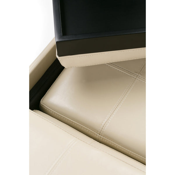 English Elm Avalon 5-Piece Storage Ottoman Set In Satin Cream - Versatile Seating & Hidden Storage Solution B136P159758