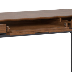 English Elm Banting - Stylish Mid Century Wide Desk In Walnut Veneer With Ample Storage & Modern Design Elements B136P158463