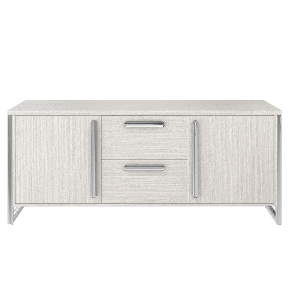 Bernhardt Bernhardt Stratum Buffet With Mist Ash Veneer, Polished Nickel Frames, Soft-Close Doors & Drawers 325134