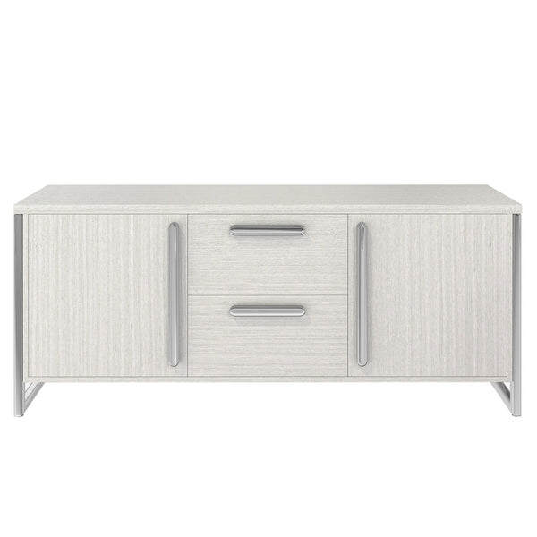 Bernhardt Bernhardt Stratum Buffet With Mist Ash Veneer, Polished Nickel Frames, Soft-Close Doors & Drawers 325134