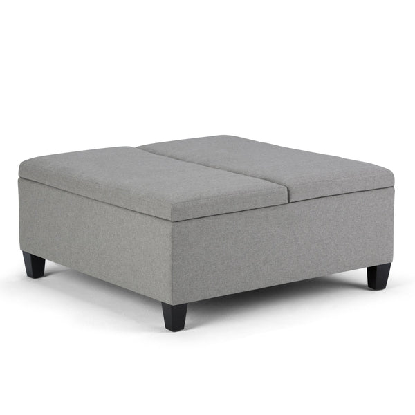 English Elm Ellis Coffee Table Storage Ottoman - Versatile Dove Grey Design With Hidden Storage & Seating Solutions B136P159162