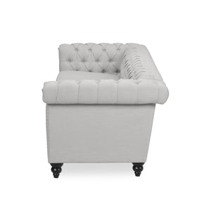 English Elm Christopher Knight Home® - SOFA Chesterfield-inspired 3-seater with deep button tufting, nailhead trim, low back and plush PU upholstery Grey 68326.00FPEBGRY