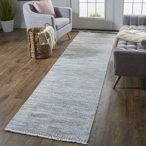 Feizy Rugs Janson Hand Knotted Wool And Viscose Rug With Textured Stripes For Casual Farmhouse Elegance Silver Wool,Viscose I92i6064blu000i10