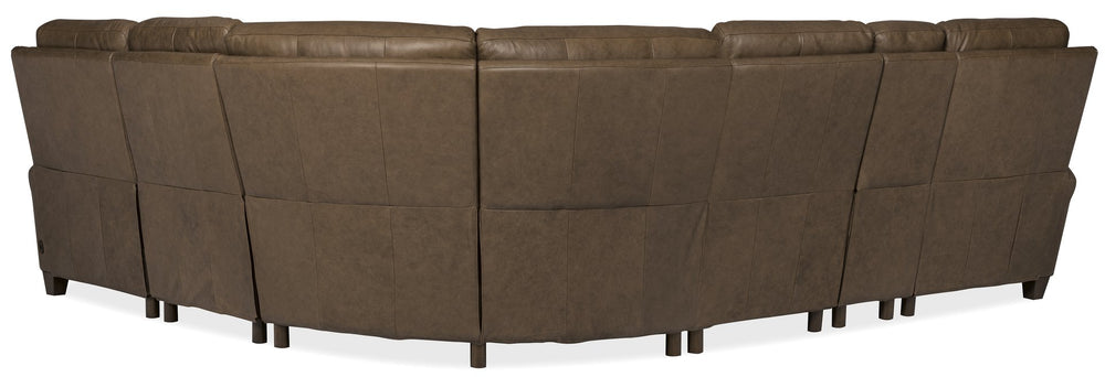 Hooker Furniture Julian Power Reclining Sectional Top-grain Leather Six-seat Living Room Set SS831-6PC3-088