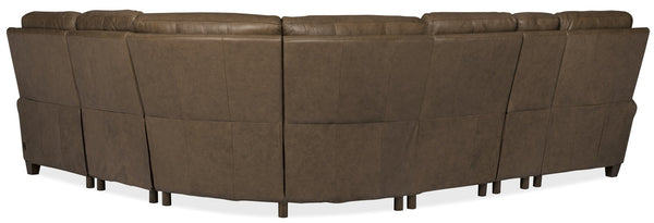 Hooker Furniture Julian Power Reclining Sectional Top-grain Leather Six-seat Living Room Set SS831-6PC3-088