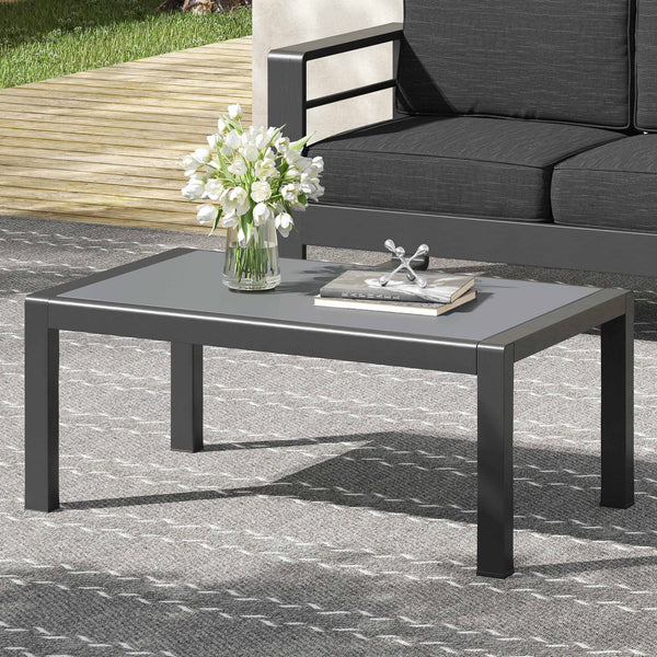 English Elm Christopher Knight Home® - MAYA Grey Maya Bay KD Coffee Table — Aluminum Weather-Resistant Modern Minimalist 39.4"x23.6" 69969.00