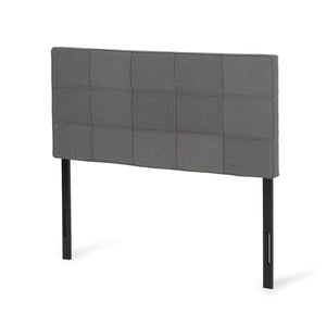 English Elm Christopher Knight Home® - Queen Tufted Linen Headboard with Piped Edges, Adjustable Height 48.5–53", Modern Waffle Stitch Plush Charcoal grey 66868.00CHARGRY