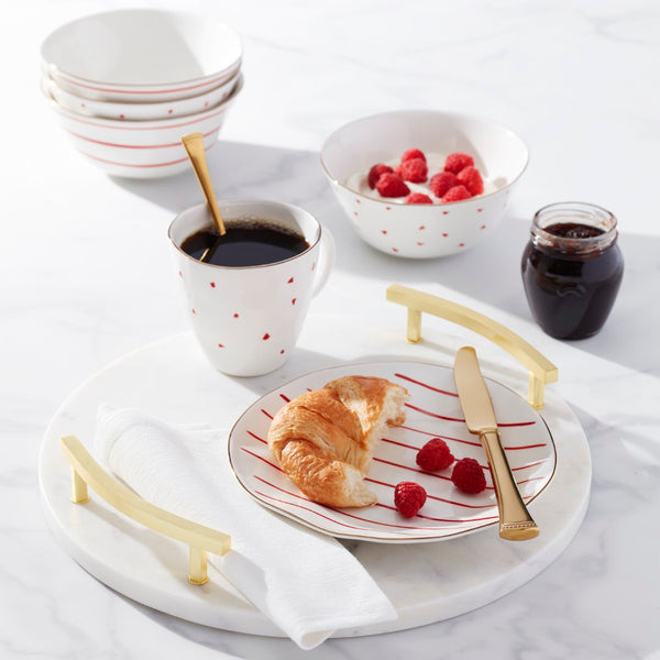 Lenox Garnet Bay 12-Piece Dessert Set Red, WHITE PORCELAIN 896839