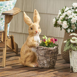 Christopher Knight Home® Tooke Outdoor Decorative Rabbit Planter, White and Brown