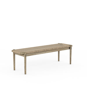 A.R.T. Furniture Frame Woven Bench - Chestnut Finish With Natural Abaca Cord Seat For A Stylish, Casual Home Accent Light Brown Ash & Poplar Solid,Plank,Effect Flakey & Quarter,Sawn Oak Veneer,Abaca Cord 278149-2335