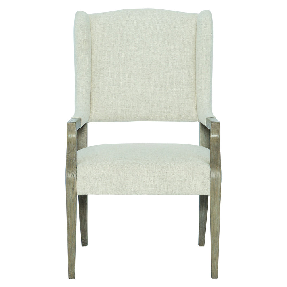 Bernhardt Bernhardt Santa Barbara Dining Arm Chair — Tan Upholstered Wingback With Sandstone Saber Legs, Plush Comfort 385542