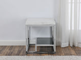 English Elm Steve Silver - Aston - White Marble Top End Table - White