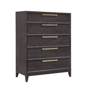 Quincy 5-Drawer Chest Black with Molasses Finish P375124 Pulaski Furniture