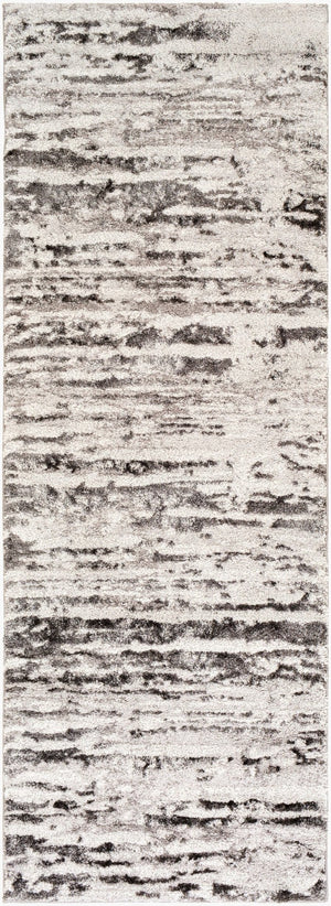 Livabliss Venice Geometric High Pile Polypropylene Rug Turkish Crafted for Entryways and Cozy Spaces Medium Gray, Bl 2'7" x 7'3" VNE2301-2773